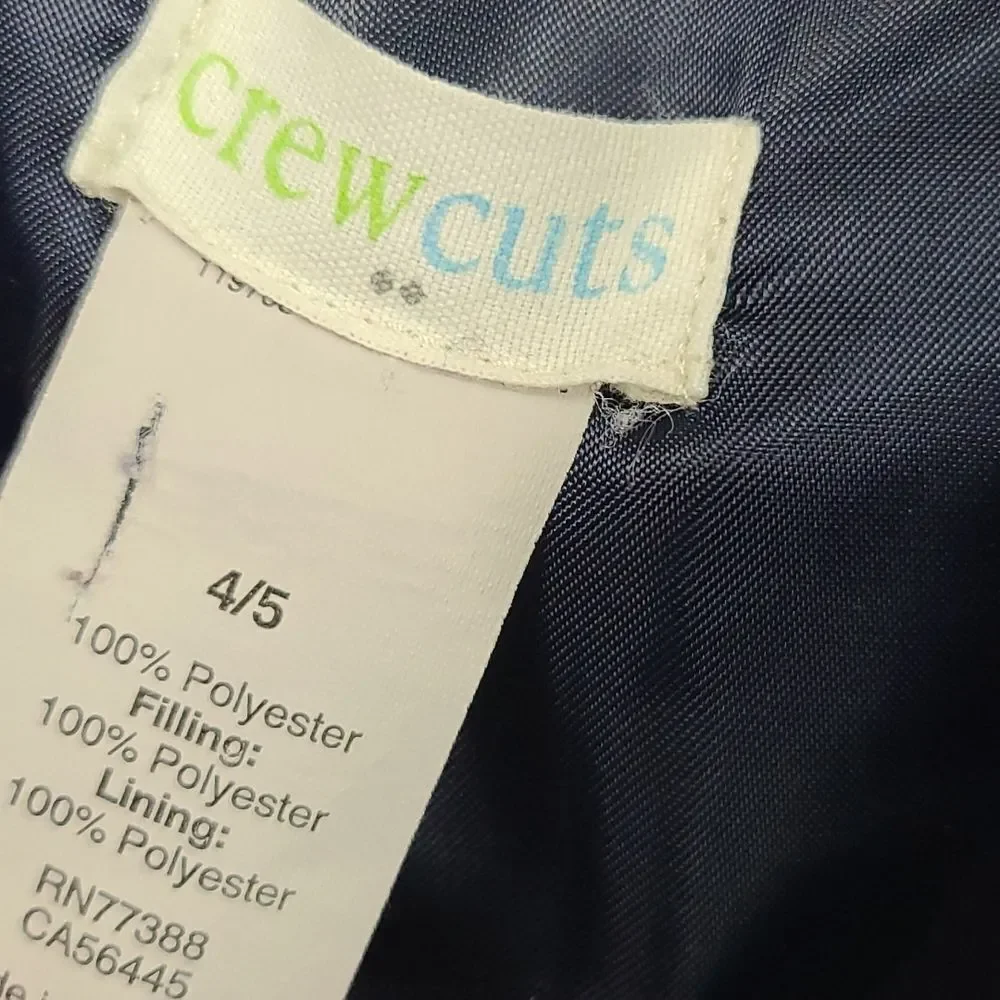 Crewcuts J Crew Girls Puffer Vest 4 5 Navy Polka Dot Quilted Jacket Preppy Kids